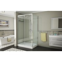 Душевой уголок Bravat Slim Line 120x80 BS120.3104A профиль Хром стекло прозрачное