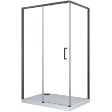 Душевой уголок Cerutti SPA Vito 110x80 B L профиль Черный стекло прозрачное