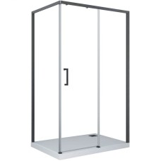 Душевой уголок Cerutti SPA Vito 110x80 B R профиль Черный стекло прозрачное