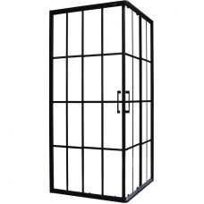 Душевой уголок Cerutti SPA Muza 90x90 профиль Черный стекло прозрачное с рисунком