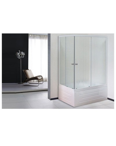 Душевой уголок Royal Bath BP 120х80 RB8120BP-C-R с поддоном профиль Белый стекло матовое
