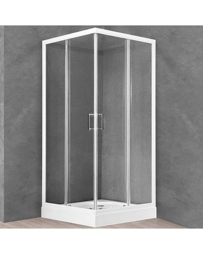 Душевой уголок Royal Bath HP 90х90 RB90HP-T с поддоном профиль Белый стекло прозрачное