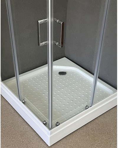 Душевой уголок Royal Bath HP 90х90 RB90HP-T с поддоном профиль Белый стекло прозрачное