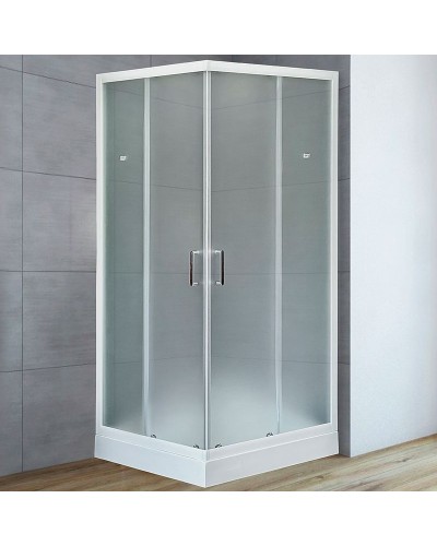 Душевой уголок Royal Bath HP 90х90 RB90HP-C с поддоном профиль Белый стекло матовое