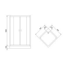 Душевой уголок Royal Bath HP 90х90 RB90HP-C с поддоном профиль Белый стекло матовое