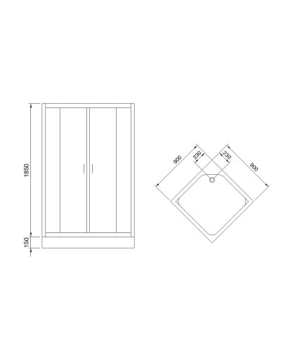 Душевой уголок Royal Bath HP 90х90 RB90HP-C с поддоном профиль Белый стекло матовое