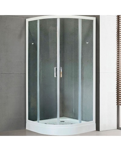 Душевой уголок Royal Bath HK 90х90 RB90HK-T с поддоном профиль Белый стекло прозрачное