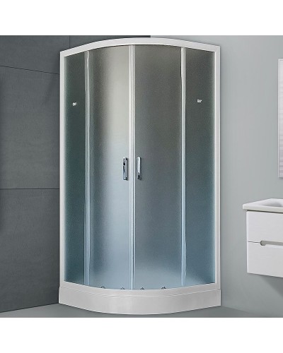 Душевой уголок Royal Bath HK 90х90 RB90HK-C с поддоном профиль Белый стекло матовое