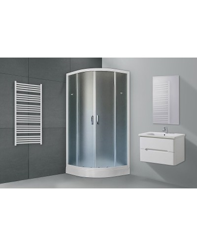 Душевой уголок Royal Bath HK 90х90 RB90HK-C с поддоном профиль Белый стекло матовое