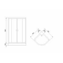Душевой уголок Royal Bath HK 90х90 RB90HK-C с поддоном профиль Белый стекло матовое