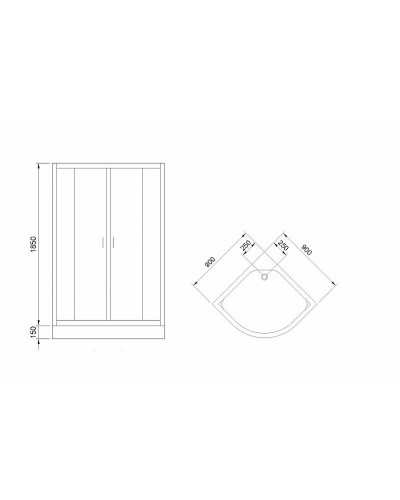 Душевой уголок Royal Bath HK 90х90 RB90HK-C с поддоном профиль Белый стекло матовое