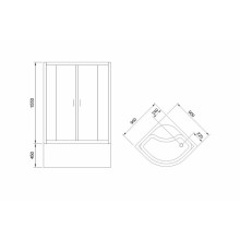 Душевой уголок Royal Bath BK 90х90 RB90BK-T с поддоном профиль Белый стекло прозрачное