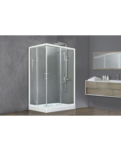 Душевой уголок Royal Bath HP 120х80 RB8120HP-T-R с поддоном профиль Белый стекло прозрачное