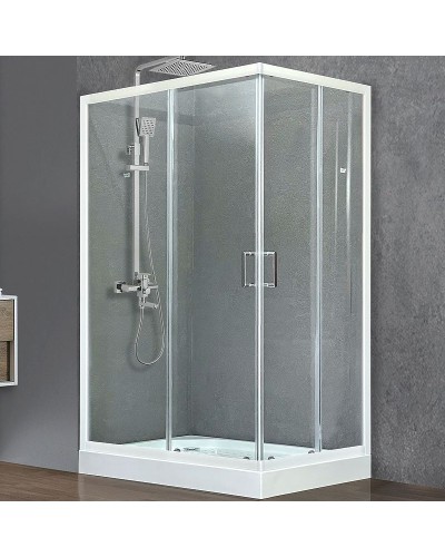 Душевой уголок Royal Bath HP 120х80 RB8120HP-T-L с поддоном профиль Белый стекло прозрачное