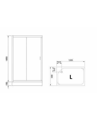 Душевой уголок Royal Bath HP 120х80 RB8120HP-T-L с поддоном профиль Белый стекло прозрачное