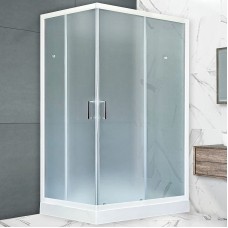 Душевой уголок Royal Bath HP 120х80 RB8120HP-C-R с поддоном профиль Белый стекло матовое