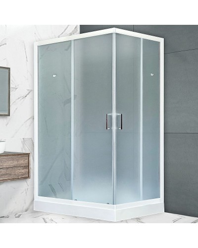 Душевой уголок Royal Bath HP 120х80 RB8120HP-C-L с поддоном профиль Белый стекло матовое