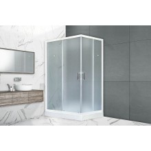 Душевой уголок Royal Bath HP 120х80 RB8120HP-C-L с поддоном профиль Белый стекло матовое
