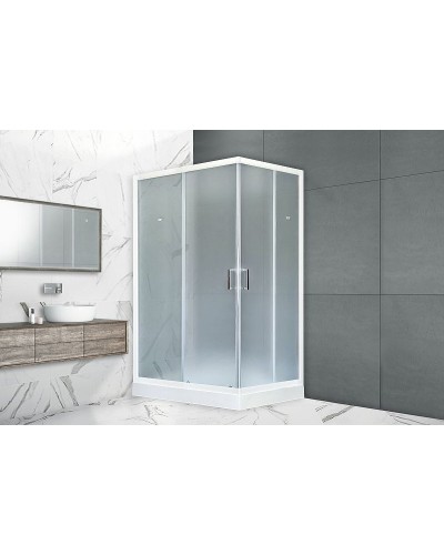 Душевой уголок Royal Bath HP 120х80 RB8120HP-C-L с поддоном профиль Белый стекло матовое