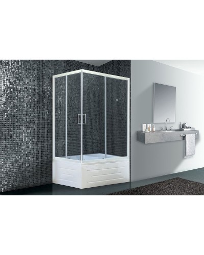 Душевой уголок Royal Bath BP 120х80 RB8120BP-T-R с поддоном профиль Белый стекло прозрачное