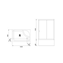 Душевой уголок Royal Bath BP 120х80 RB8120BP-T-R с поддоном профиль Белый стекло прозрачное