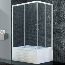 Душевой уголок Royal Bath BP 120х80 RB8120BP-T-L с поддоном профиль Белый стекло прозрачное