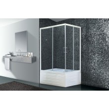 Душевой уголок Royal Bath BP 120х80 RB8120BP-T-L с поддоном профиль Белый стекло прозрачное