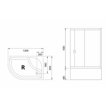 Душевой уголок Royal Bath BK 120х80 RB8120BK-C-R с поддоном профиль Белый стекло матовое