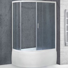 Душевой уголок Royal Bath BK 120х80 RB8120BK-C-R с поддоном профиль Белый стекло матовое