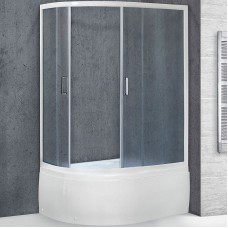 Душевой уголок Royal Bath BK 120х80 RB8120BK-C-R с поддоном профиль Белый стекло матовое