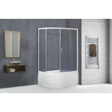 Душевой уголок Royal Bath BK 120х80 RB8120BK-C-R с поддоном профиль Белый стекло матовое