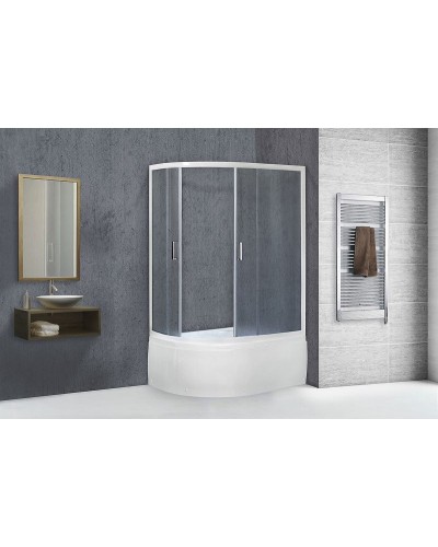Душевой уголок Royal Bath BK 120х80 RB8120BK-C-R с поддоном профиль Белый стекло матовое