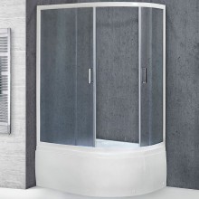 Душевой уголок Royal Bath BK 120х80 RB8120BK-C-L с поддоном профиль Белый стекло матовое