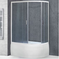 Душевой уголок Royal Bath BK 120х80 RB8120BK-C-L с поддоном профиль Белый стекло матовое