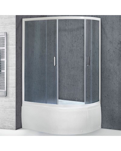 Душевой уголок Royal Bath BK 120х80 RB8120BK-C-L с поддоном профиль Белый стекло матовое