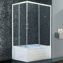 Душевой уголок Royal Bath BP 100х80 RB8100BP-T-R с поддоном профиль Белый стекло прозрачное
