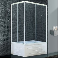 Душевой уголок Royal Bath BP 100х80 RB8100BP-T-R с поддоном профиль Белый стекло прозрачное