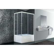 Душевой уголок Royal Bath BP 100х80 RB8100BP-T-R с поддоном профиль Белый стекло прозрачное