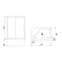 Душевой уголок Royal Bath BP 100х80 RB8100BP-T-L с поддоном профиль Белый стекло прозрачное