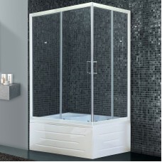 Душевой уголок Royal Bath BP 100х80 RB8100BP-T-L с поддоном профиль Белый стекло прозрачное