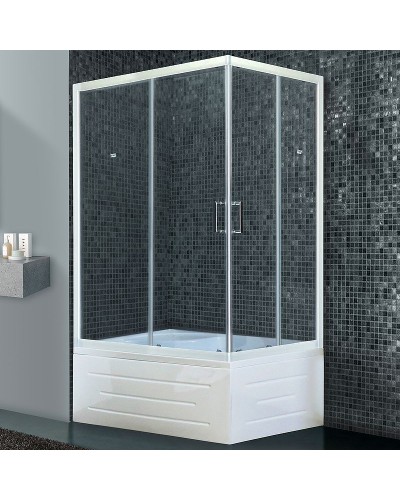 Душевой уголок Royal Bath BP 100х80 RB8100BP-T-L с поддоном профиль Белый стекло прозрачное