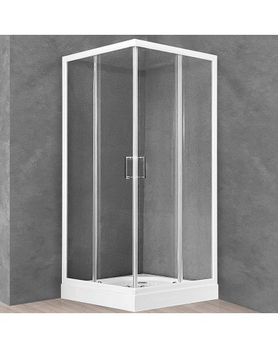 Душевой уголок Royal Bath HP 80х80 RB80HP-T с поддоном профиль Белый стекло прозрачное