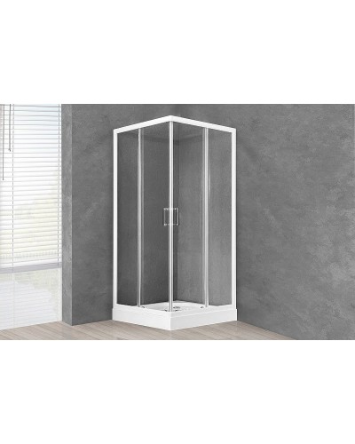 Душевой уголок Royal Bath HP 80х80 RB80HP-T с поддоном профиль Белый стекло прозрачное