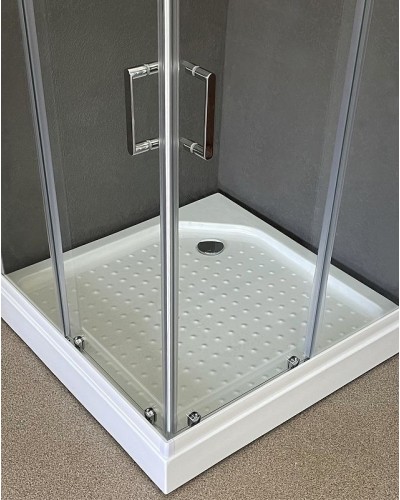 Душевой уголок Royal Bath HP 80х80 RB80HP-T с поддоном профиль Белый стекло прозрачное