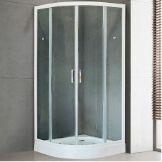 Душевой уголок Royal Bath HK 100х100 RB100HK-T с поддоном профиль Белый стекло прозрачное