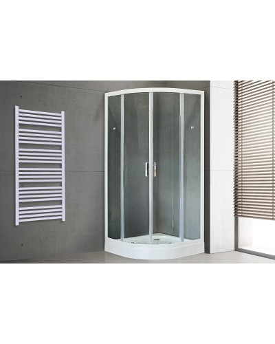 Душевой уголок Royal Bath HK 100х100 RB100HK-T с поддоном профиль Белый стекло прозрачное