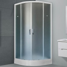 Душевой уголок Royal Bath HK 100х100 RB100HK-C с поддоном профиль Белый стекло матовое