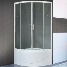 Душевой уголок Royal Bath BK 100х100 RB100BK-T с поддоном профиль Белый стекло прозрачное