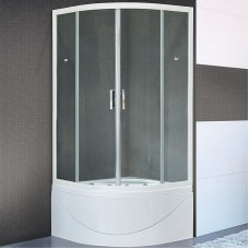 Душевой уголок Royal Bath BK 100х100 RB100BK-T с поддоном профиль Белый стекло прозрачное