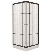 Душевой уголок Niagara NG-0180-14 80х80 профиль Черный стекло прозрачное с принтом